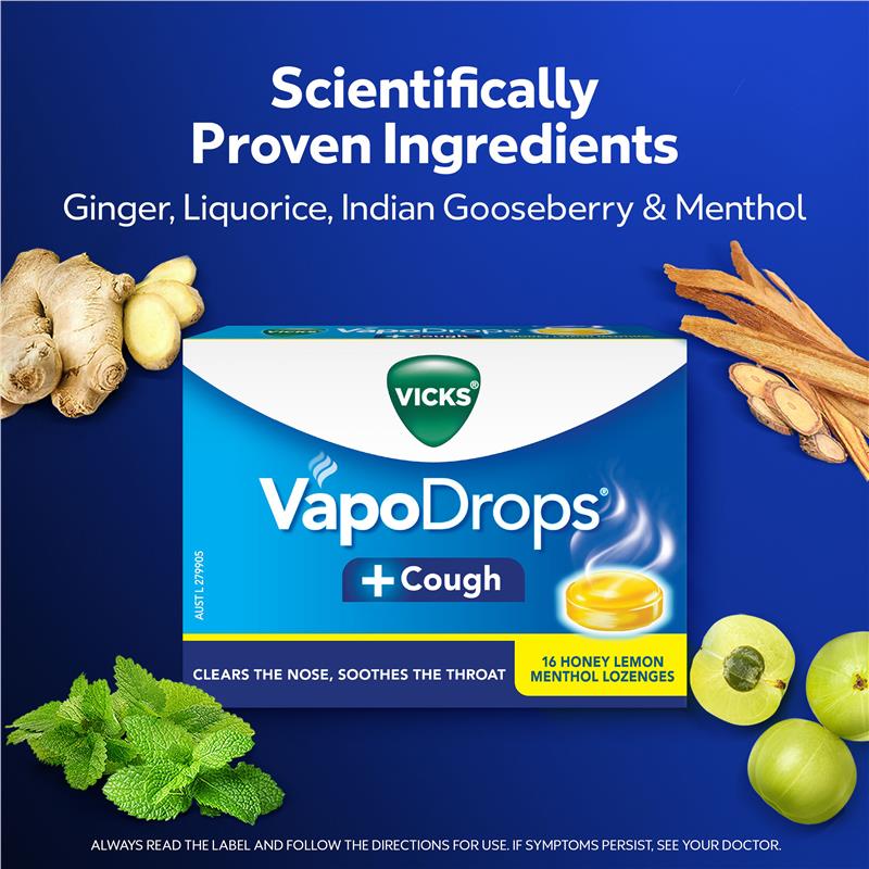 Load image into Gallery viewer, Vicks VapoDrops + Cough Orange Menthol 36 Lozenges
