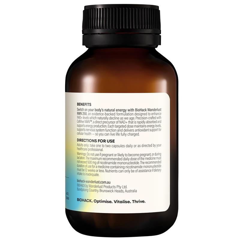 Load image into Gallery viewer, BioHack Wanderlust NMN 250 30 Capsules
