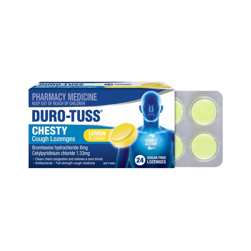 Load image into Gallery viewer, DURO-TUSS Chesty Cough Lozenges Lemon 24 Lozenges
