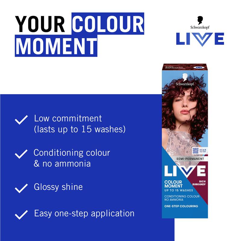 Load image into Gallery viewer, Schwarzkopf LIVE Colour Rich Burgundy Semi Permanent 75ml
