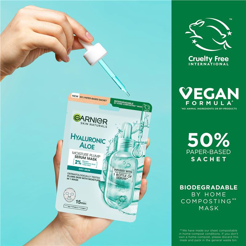 Load image into Gallery viewer, Garnier Hydra Bomb Hyaluronic Aloe Vera Serum Sheet Mask
