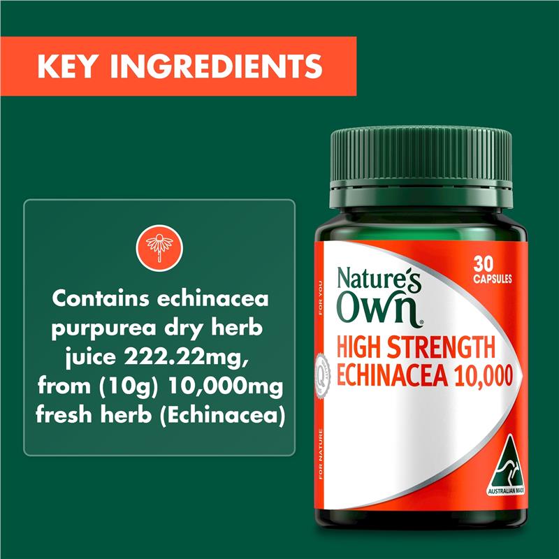 Load image into Gallery viewer, Nature's Own High Strength Echinacea 10,000mg 30 Capsules
