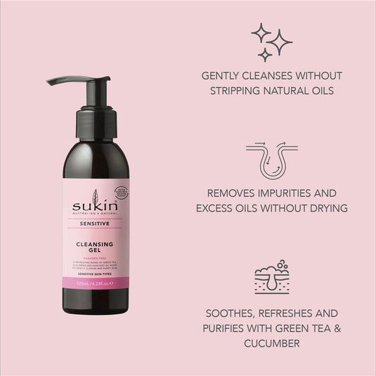 Sukin Sensitive Cleansing Gel 125ml Pump