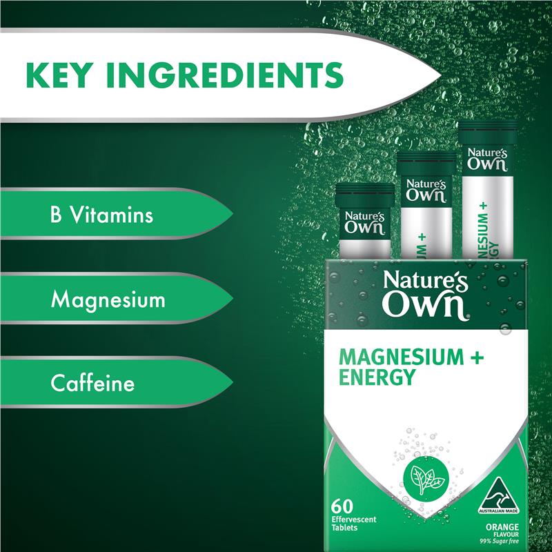 Load image into Gallery viewer, Nature's Own Magnesium + Energy Effervescent 60 Tablets

