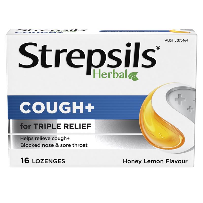 Load image into Gallery viewer, Strepsils Herbal Cough Lozenges Honey Lemon 16 Pack

