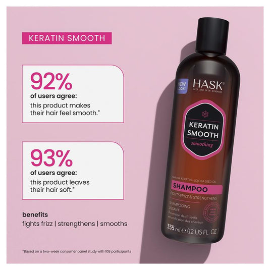 Hask Keratin Protein Smoothing Shampoo 355ml