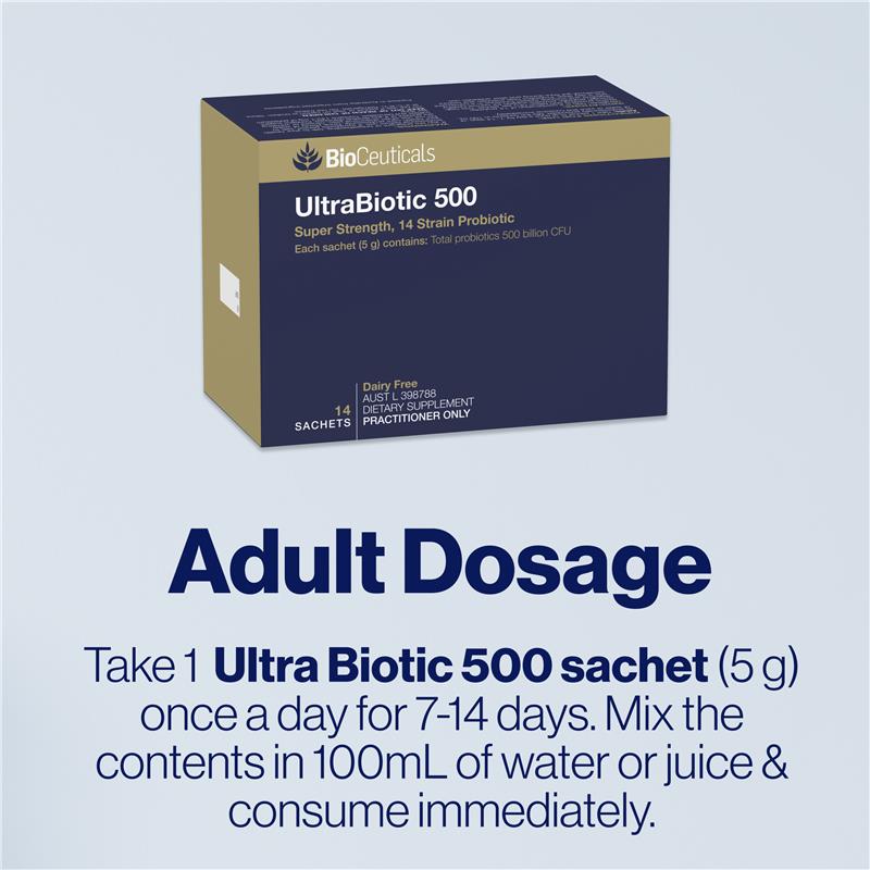 Load image into Gallery viewer, Bioceuticals UltraBiotic 500 14 Sachets Fridge Line
