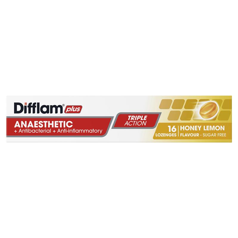 Load image into Gallery viewer, Difflam Plus Anaesthetic Sugar Free Honey And Lemon 16 Lozenges
