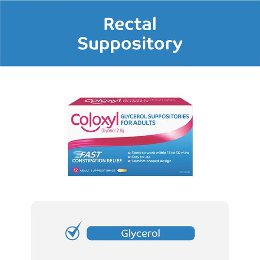 Coloxyl Glycerol Adult 12 Suppositories