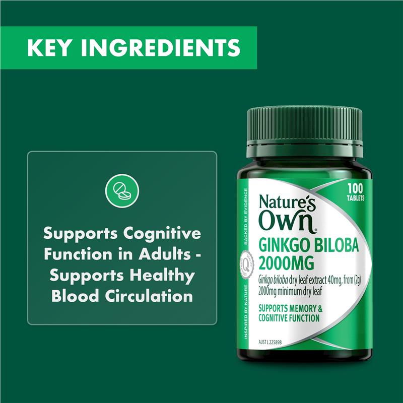 Load image into Gallery viewer, Nature's Own Ginkgo Biloba 2000mg 100 Tablets
