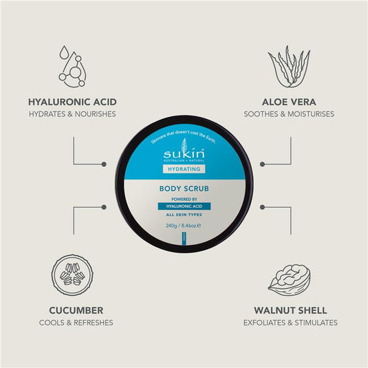 Sukin Hydrating Hyaluronic Acid Body Scrub 240g