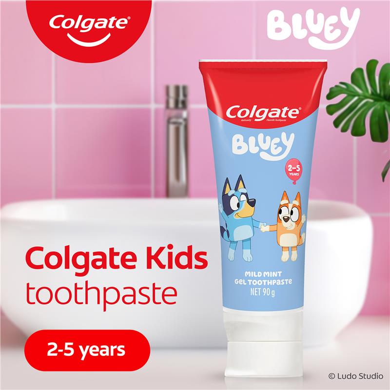 Load image into Gallery viewer, Colgate Toothpaste Kids Bluey 2-5 Years Mild Mint Gel 90g
