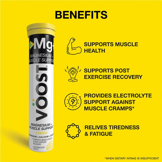 Voost Magnesium + Muscle Support Lemon Effervescent 20 Pack