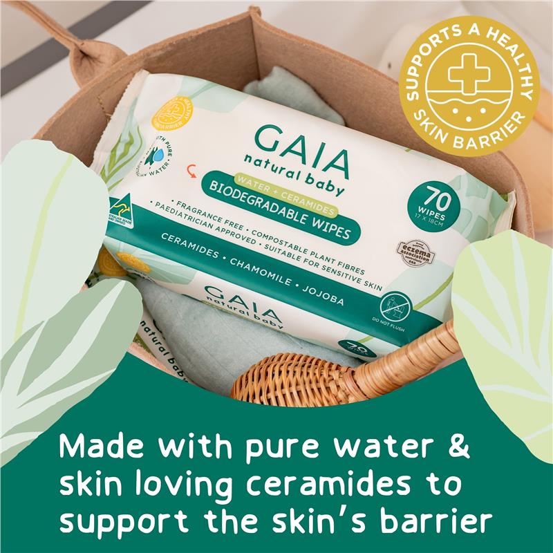 Load image into Gallery viewer, GAIA Biodegradable Water Wipes 70 Pack

