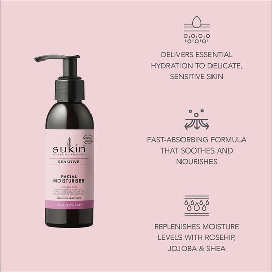 Sukin Sensitive Facial Moisturiser 125ml Pump