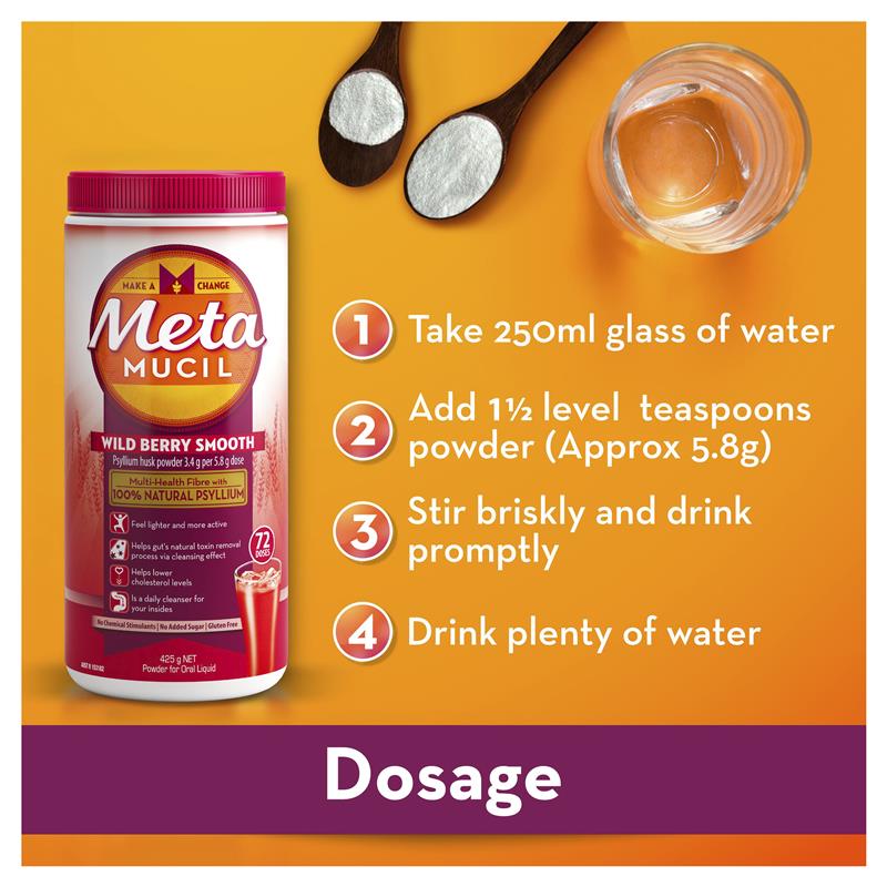 Load image into Gallery viewer, Metamucil Fibre Supplement Wild Berry Smooth 114 Doses
