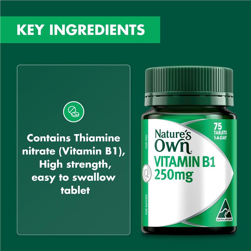 Load image into Gallery viewer, Nature's Own High Strength Vitamin B1 250mg 75 Tablets
