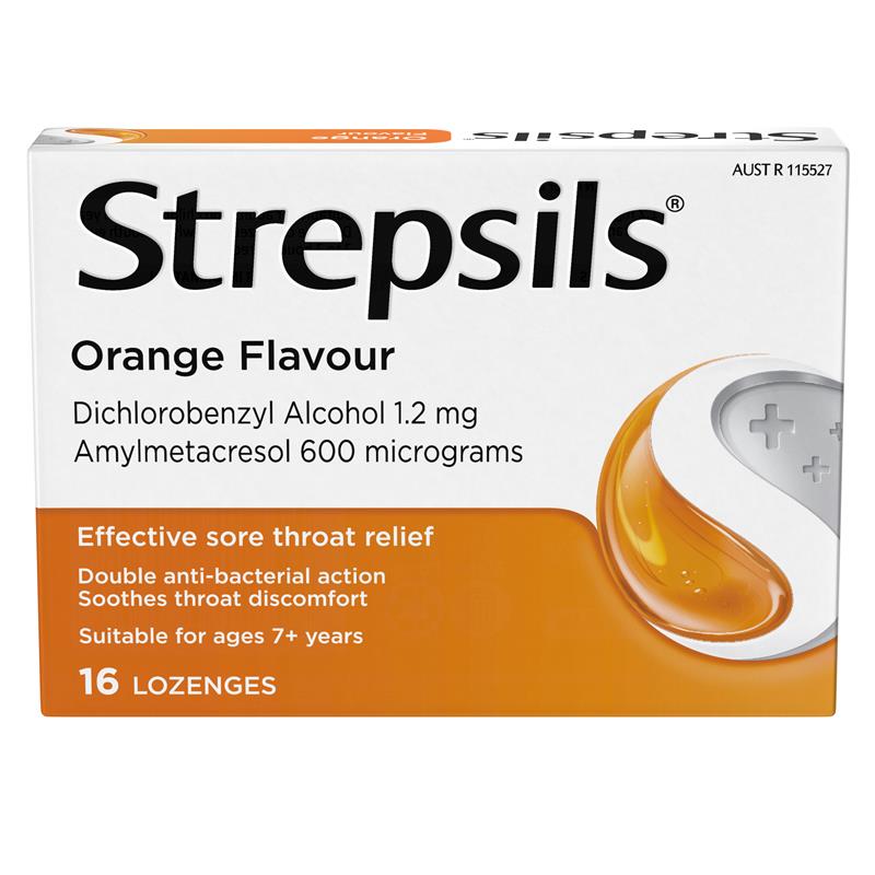 Load image into Gallery viewer, Strepsils Soothing Lozenges Orange 16pk Sore Throat Double Antibacterial
