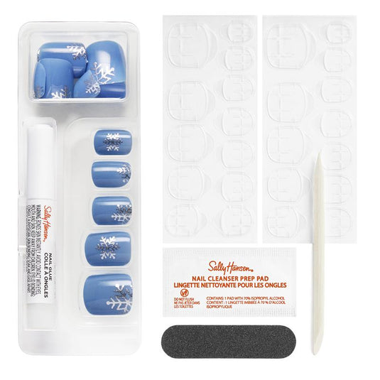 Sally Hansen Salon Effects Perfect Manicure 24 Press On Nails Once Upon A Holiday Collection Snow-Mance