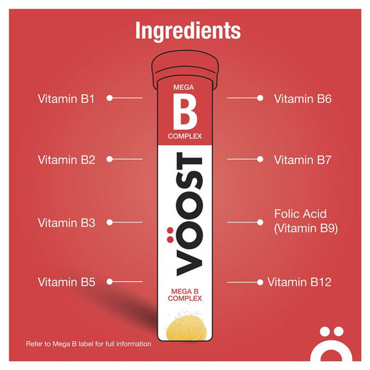 Voost Mega B Complex Effervescent Tablets 20 Pack