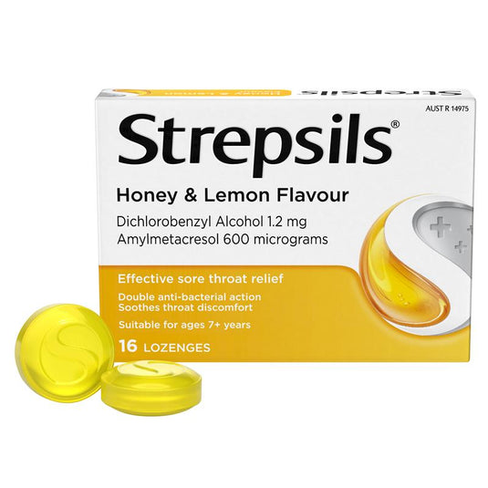 Strepsils Throat Lozenges Soothing Honey & Lemon 16 Pack