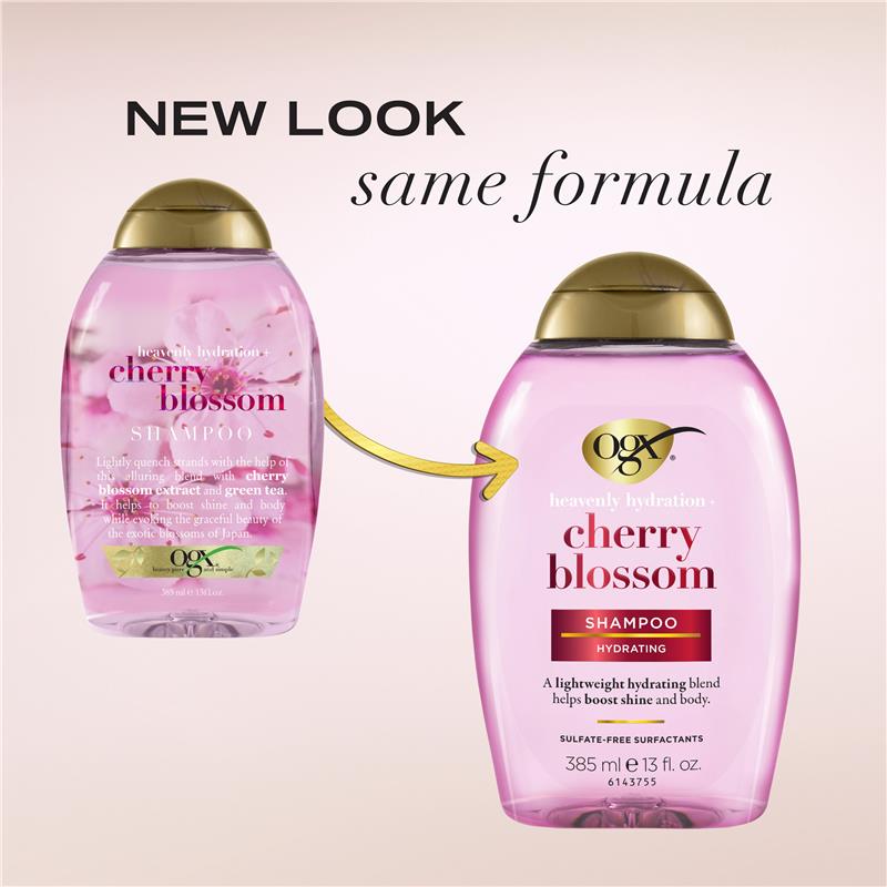 Load image into Gallery viewer, Ogx Heavenly Hydration + Shine Cherry Blossom Shampoo For Thin And Fine Hair 385mL
