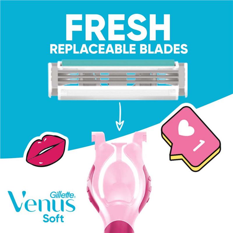Load image into Gallery viewer, Gillette Venus Soft Hybrid Disposable Razors 4 Pack
