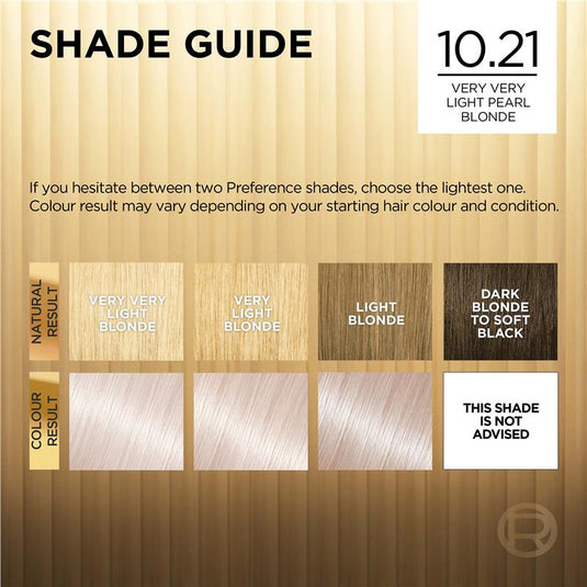 L'Oreal Paris Preference Stockholm 10.21  Very Very  Light Pearl Blonde