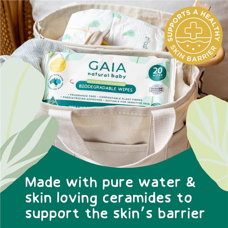Load image into Gallery viewer, GAIA Biodegradable Water Wipes 20 Pack
