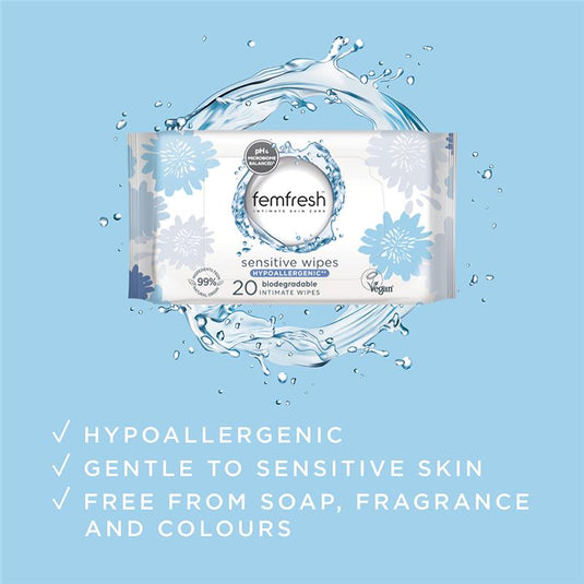 Femfresh Sensitive Wipes 20 Pack