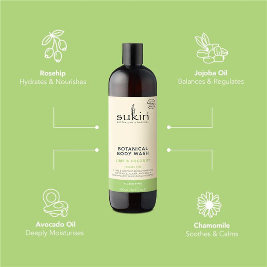 Sukin Botanical Body Wash Lime & Coconut 500ml