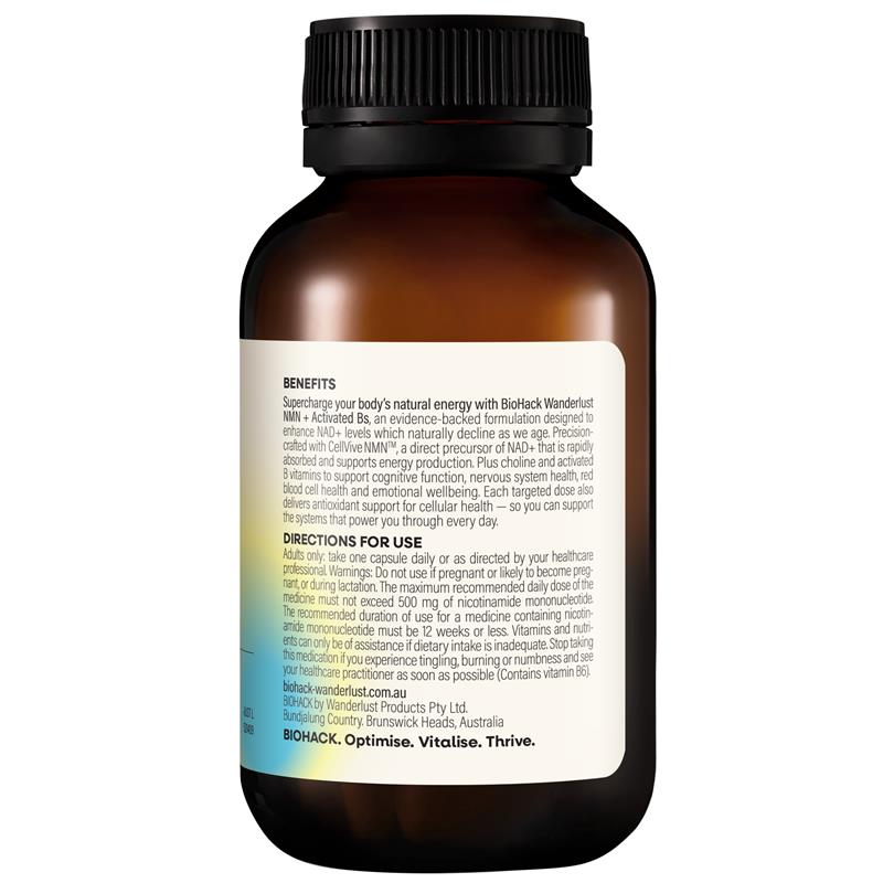 Load image into Gallery viewer, BioHack Wanderlust NMN + Activated Bs 30 Capsules
