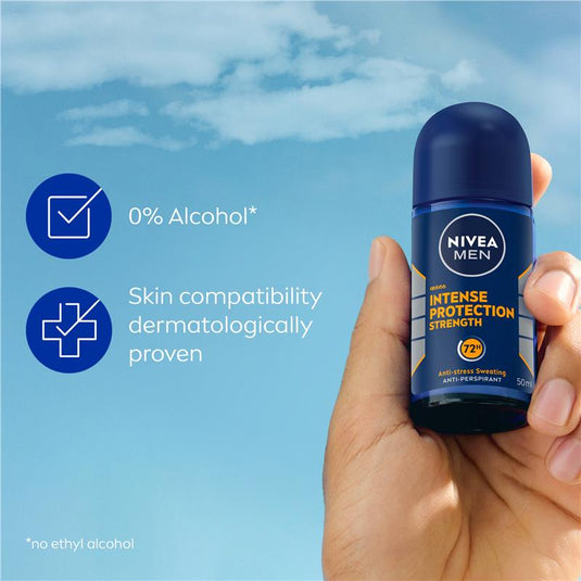 NIVEA MEN Intense Protection Strength Roll On Deodorant 72H Protection 50ml