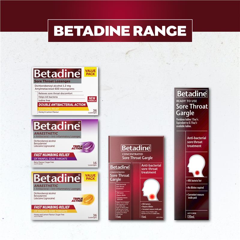 Load image into Gallery viewer, Betadine Sore Throat Gargle Ready To Use 120mL
