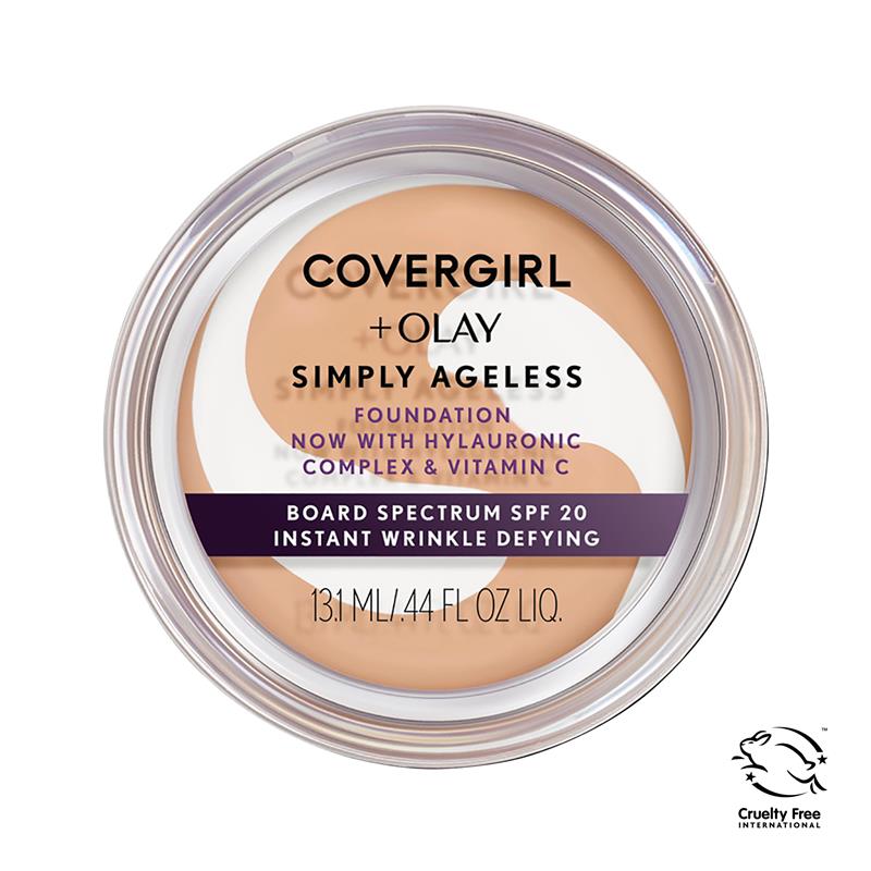 Load image into Gallery viewer, Covergirl Simply Ageless Instant Wrinkle Defying Foundation 255 Soft Honey 12g
