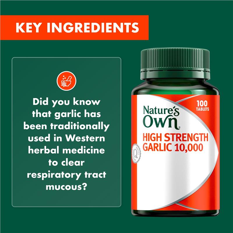 Load image into Gallery viewer, Nature's Own High Strength Garlic 10,000mg 100 Tablets
