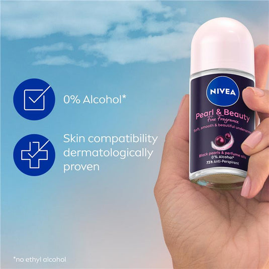 NIVEA Pearl And Beauty Fine Fragrance Black Pearls Roll On Deodorant 72H Protection 50ml