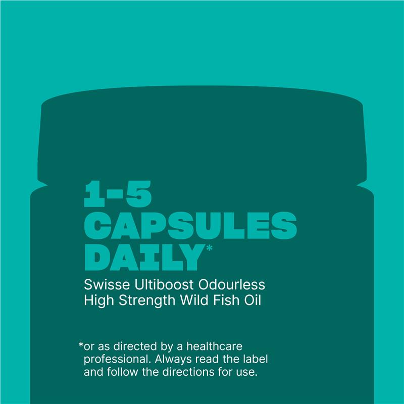 Load image into Gallery viewer, Swisse Ultiboost Odourless High Strength Wild Fish Oil 1500mg 400 Capsules
