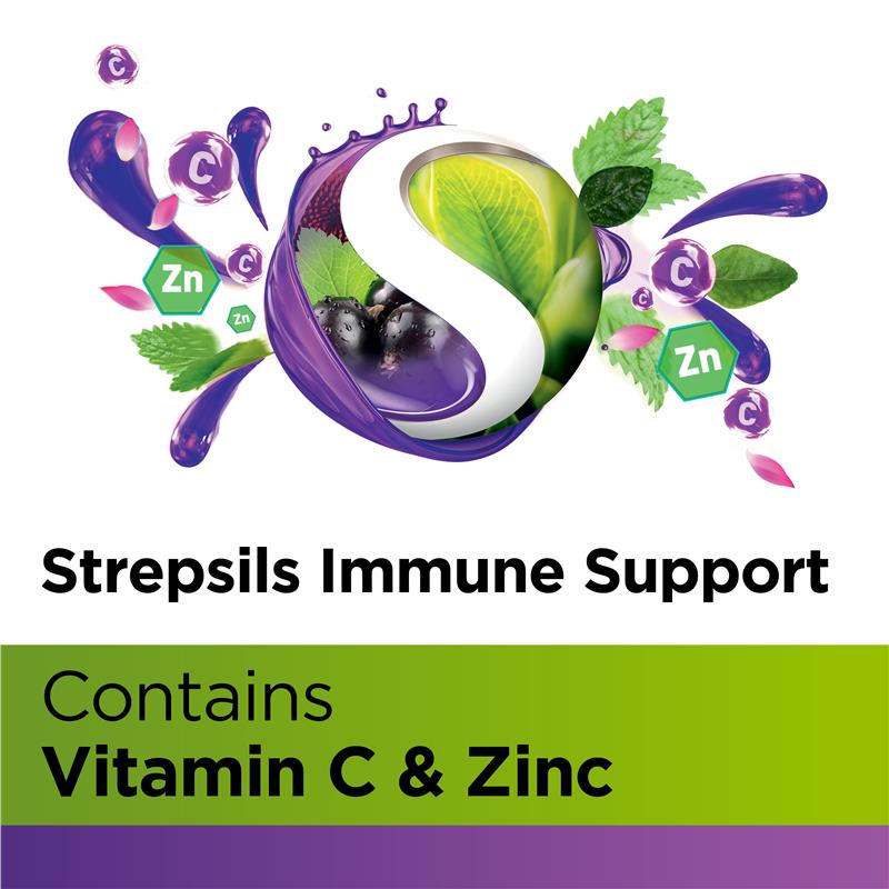 Load image into Gallery viewer, Strepsils Herbal Immune Support Lozenges Elderberry Echinacea 16 Pack
