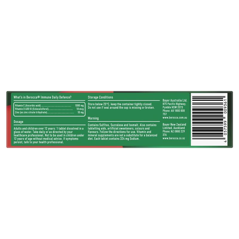 Load image into Gallery viewer, Berocca Immune Daily Defence Orange 30 Effervescent Tablets
