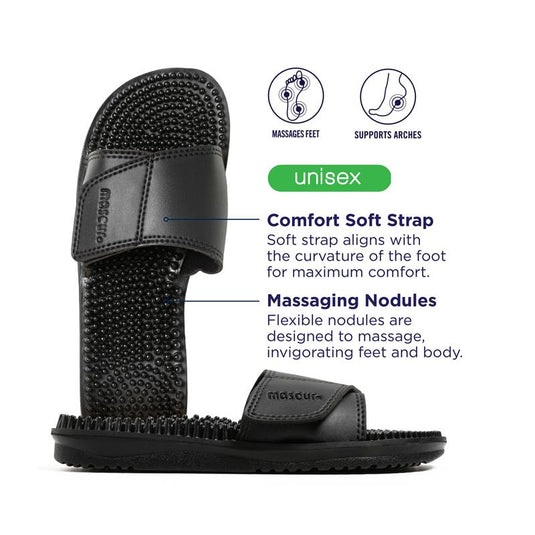 Maseur Invigorating Massage Sandal Black Size 10