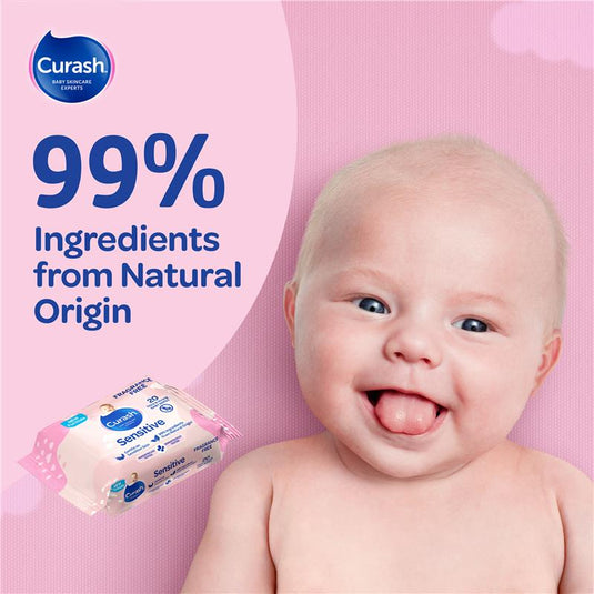 Curash Baby Sensitive Travel Wipes 5 x 20 Pack