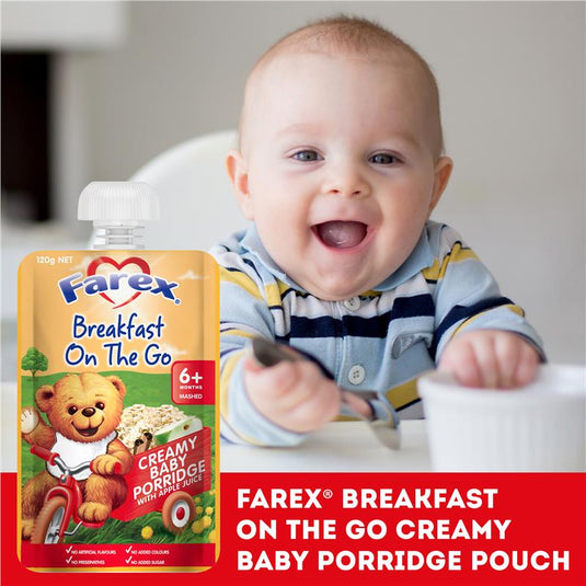Farex Breakfast On The Go Baby Porridge 6 months+ 120g Pouch