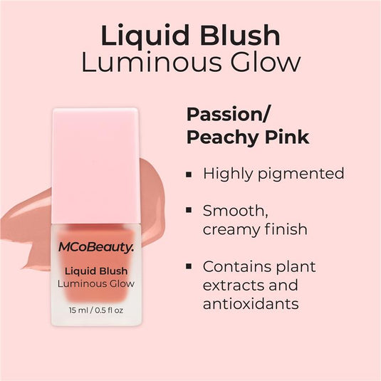 MCoBeauty Liquid Blush Luminous Glow Passion Peachy Pink