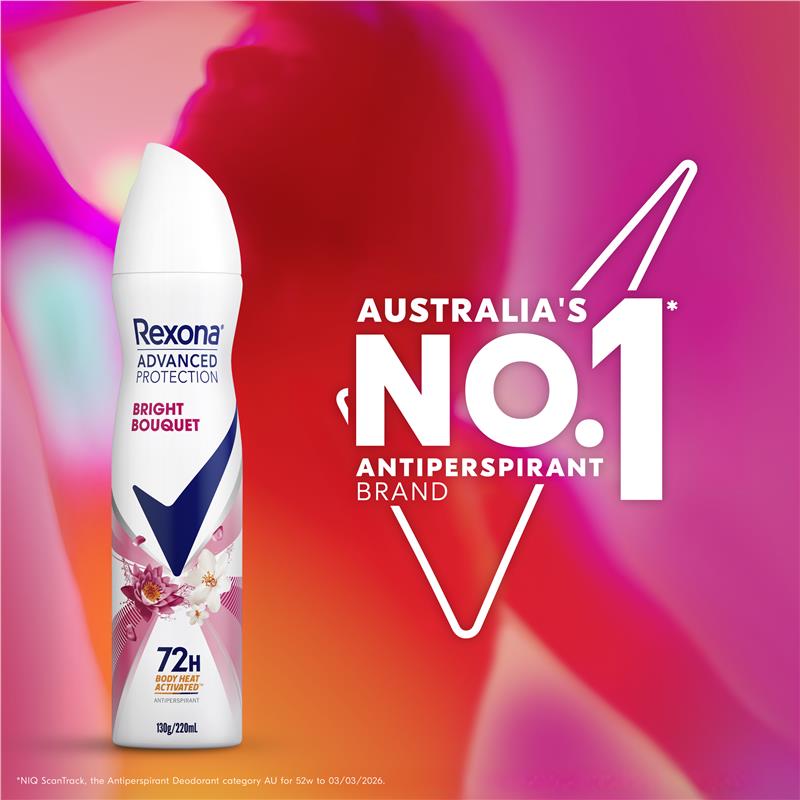 Load image into Gallery viewer, Rexona Women Advanced Antiperspirant Aerosol Bright Bouquet 220ml
