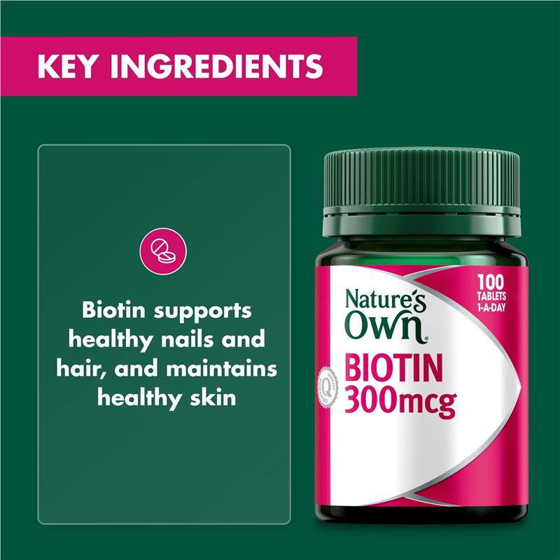 Load image into Gallery viewer, Nature's Own Biotin 300mcg 100 Tablets
