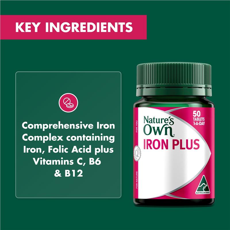 Load image into Gallery viewer, Nature's Own Iron Plus 50 Tablets
