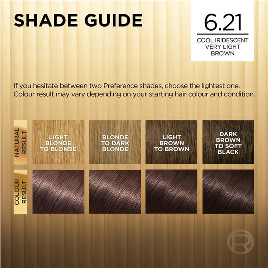 L'Oreal Paris Preference Zurich 6.21 Cool Iridescent Very Light Brown