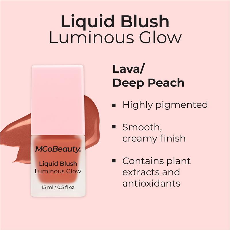 Load image into Gallery viewer, MCoBeauty Liquid Blush Luminous Glow Lava Deep Peach
