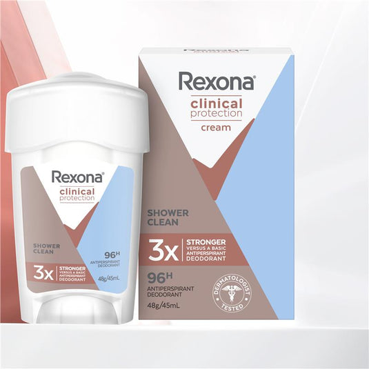 Rexona Women Clinical Protection Antiperspirant Cream Stick Shower Clean 45ml